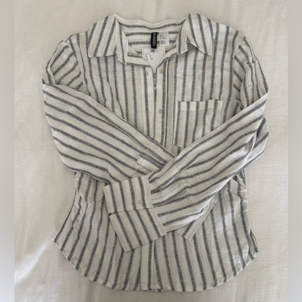 H&M Linen Blend Button Up Shirt